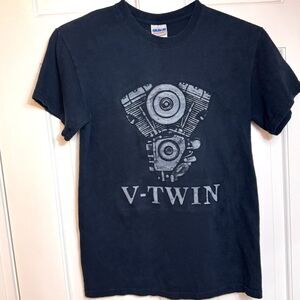 V-Twin Smoky Mountain Steel Horses Waynesville NC Black Gildan Heavy Cotton, Sm